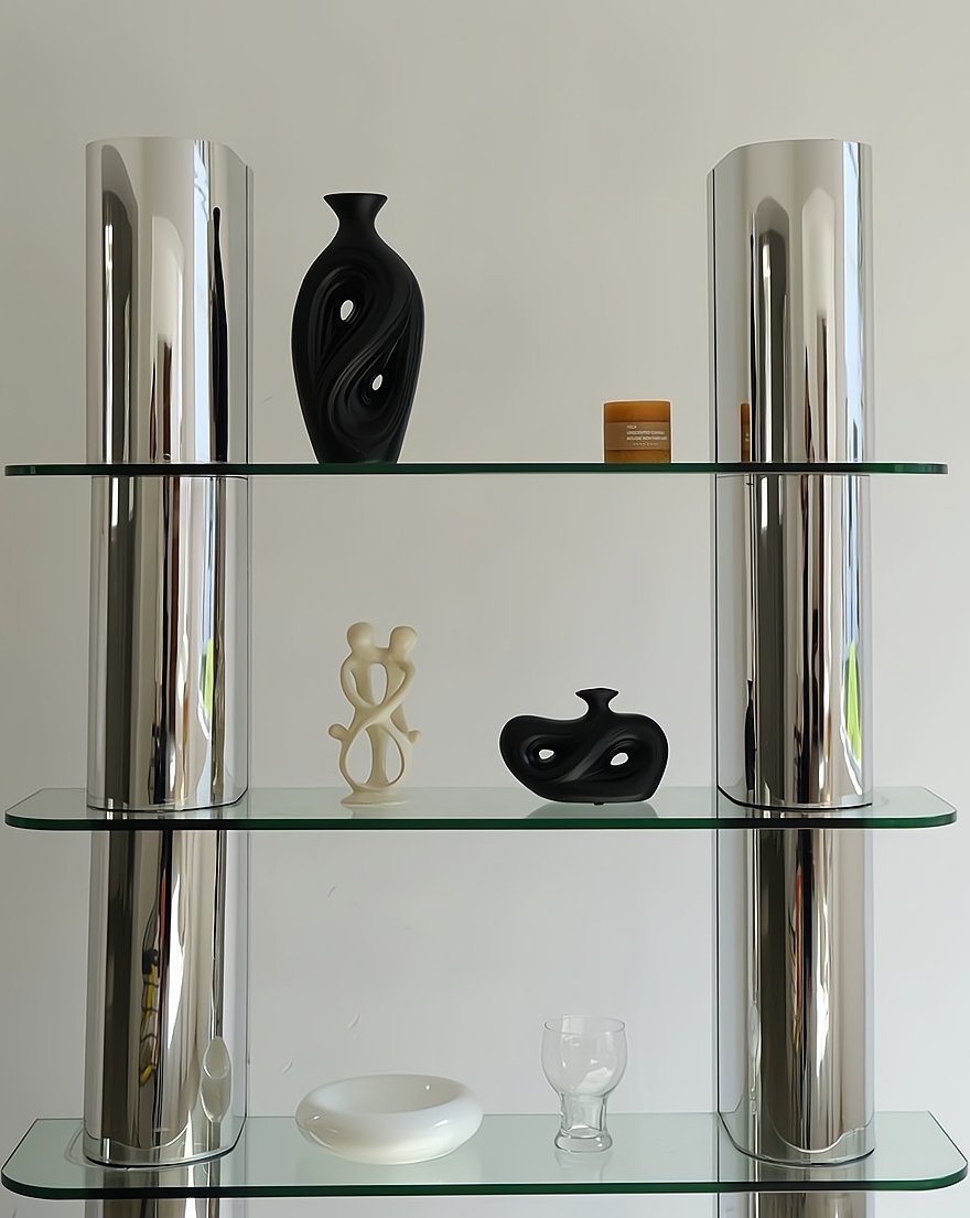 Handmade contemporary abstract black ceramic flower vase with an irregular decorative shape — view 5