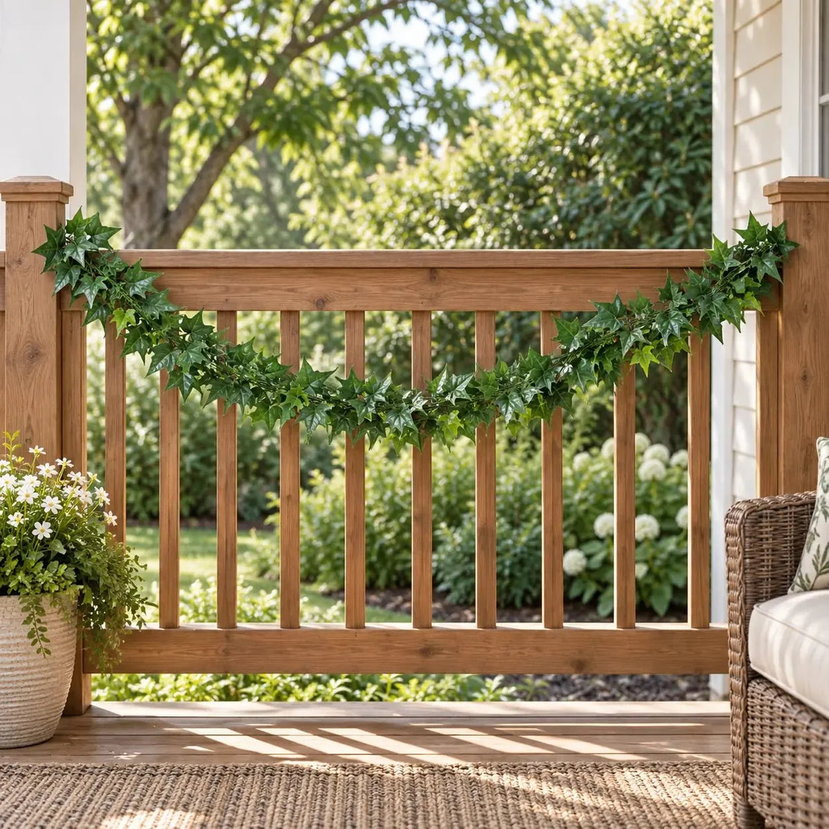 Lifelike Ivy Garland Artificial Hanging Plant 63in – UV Resistant (Interconnectable)-3