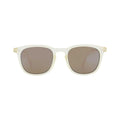 IZIPIZI kids sunglasses in rose quartz pink with classic rectangular frame and protective case.
