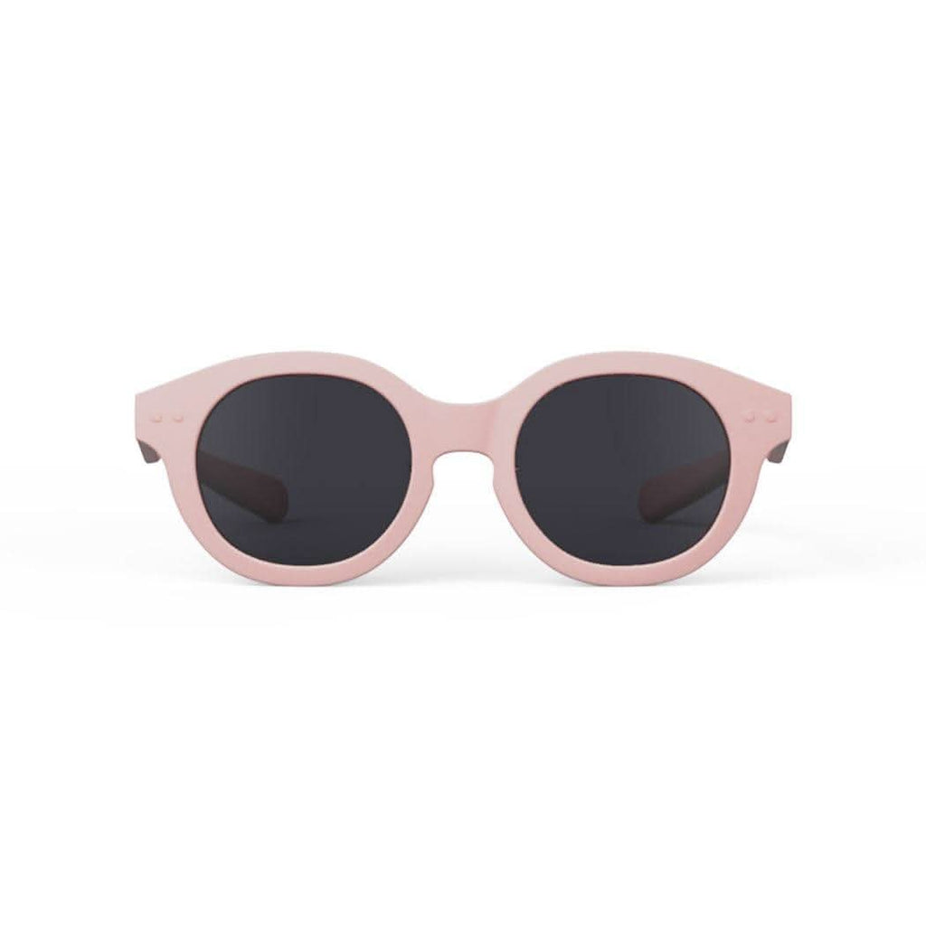 IZIPIZI toddler sunglasses in aqual green with retro square frames and a silicone strap