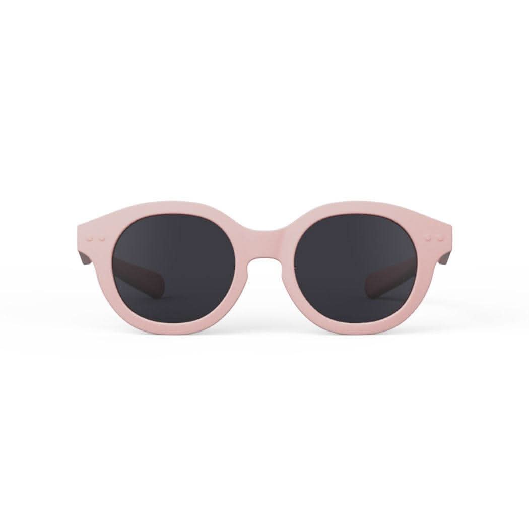 IZIPIZI toddler sunglasses in aqual green with retro square frames and a silicone strap