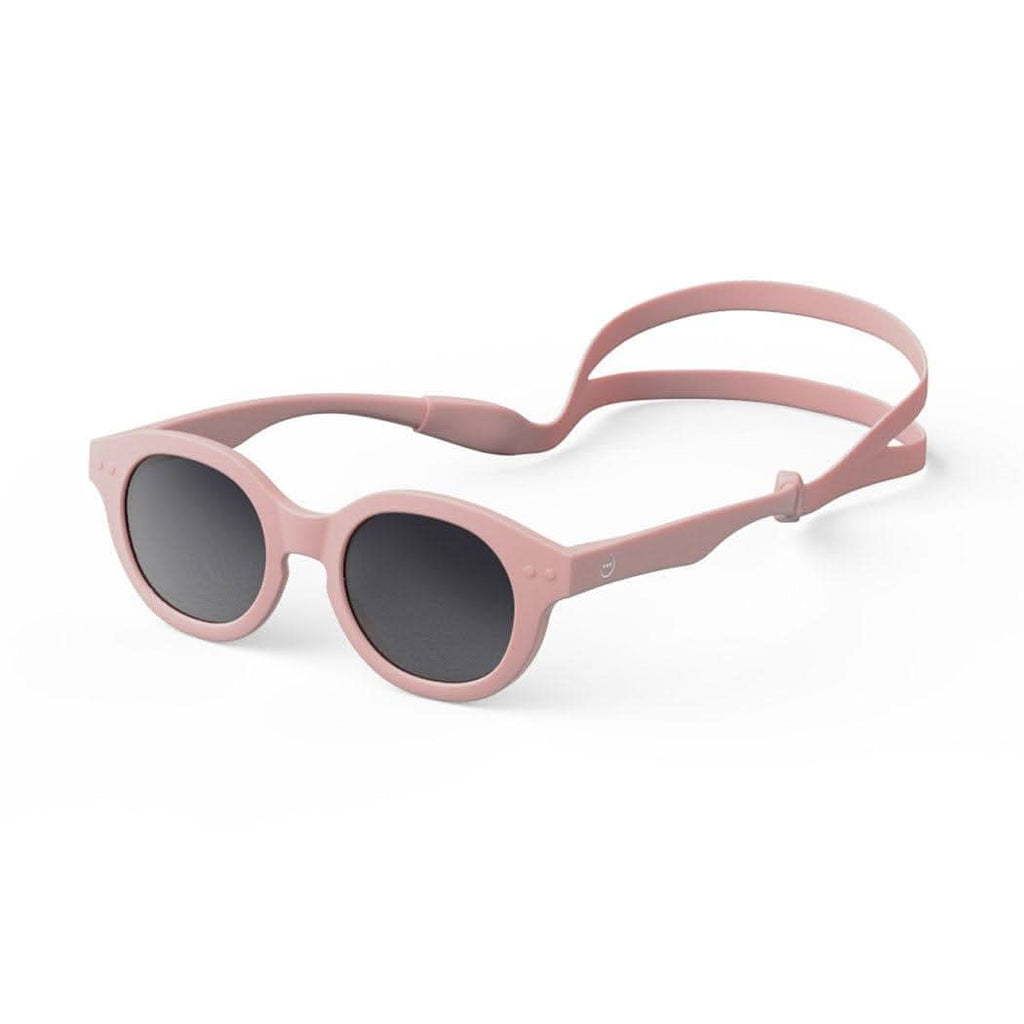 IZIPIZI toddler sunglasses in aqual green with retro square frames and a silicone strap — view 3