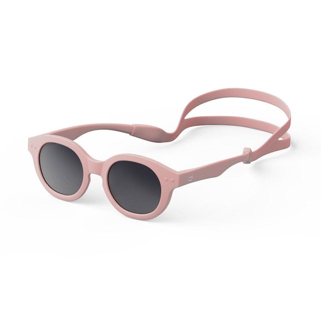 IZIPIZI toddler sunglasses in aqual green with retro square frames and a silicone strap — view 3
