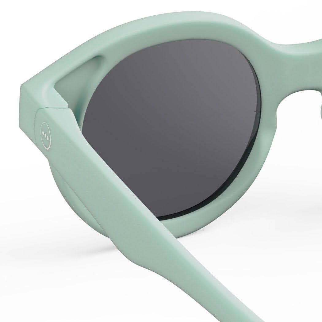 IZIPIZI toddler sunglasses in aqual green with retro square frames and a silicone strap — view 5
