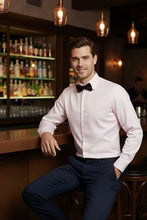 Jamison pink twill cotton dress shirt for men with medium spread collar and mitered cuffs — view 3