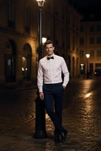 Jamison pink twill cotton dress shirt for men with medium spread collar and mitered cuffs — view 2