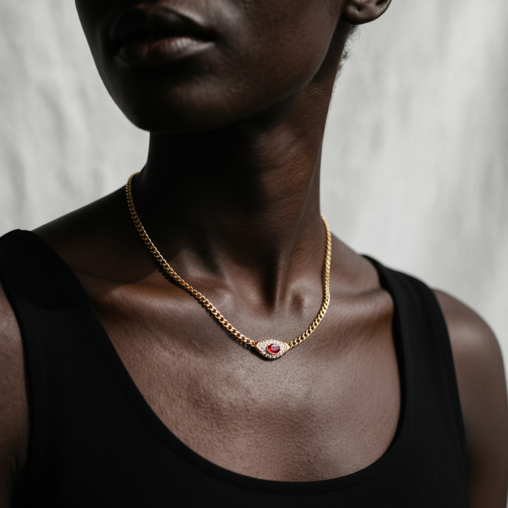 Magnetic Gold Crystal Pendant Necklace-3