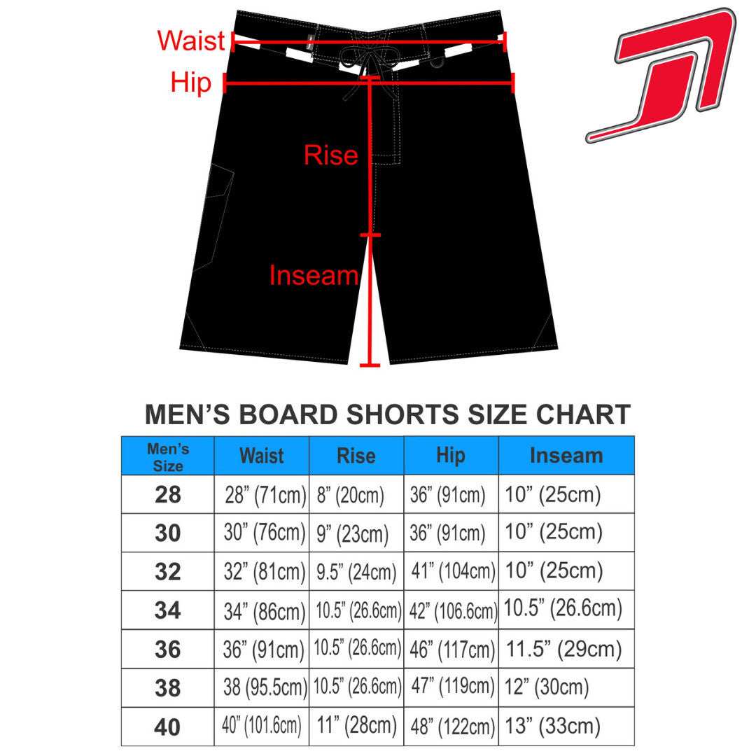 Men's blue performance board shorts with secure cargo pocket and white drawstring closure. — view 3