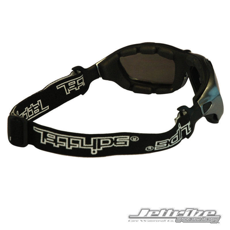 Storm trooper hybrid jetski goggles in black and aluminum frame with smoke tinted revo lenses — view 19