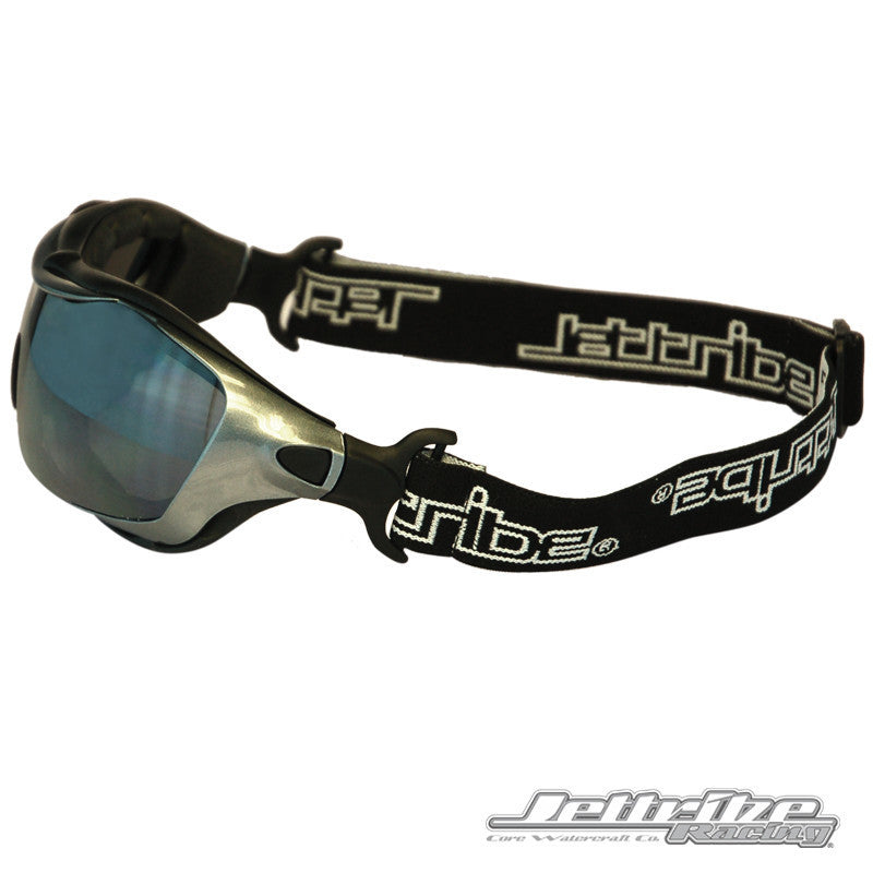 Storm trooper hybrid jetski goggles in black and aluminum frame with smoke tinted revo lenses — view 16