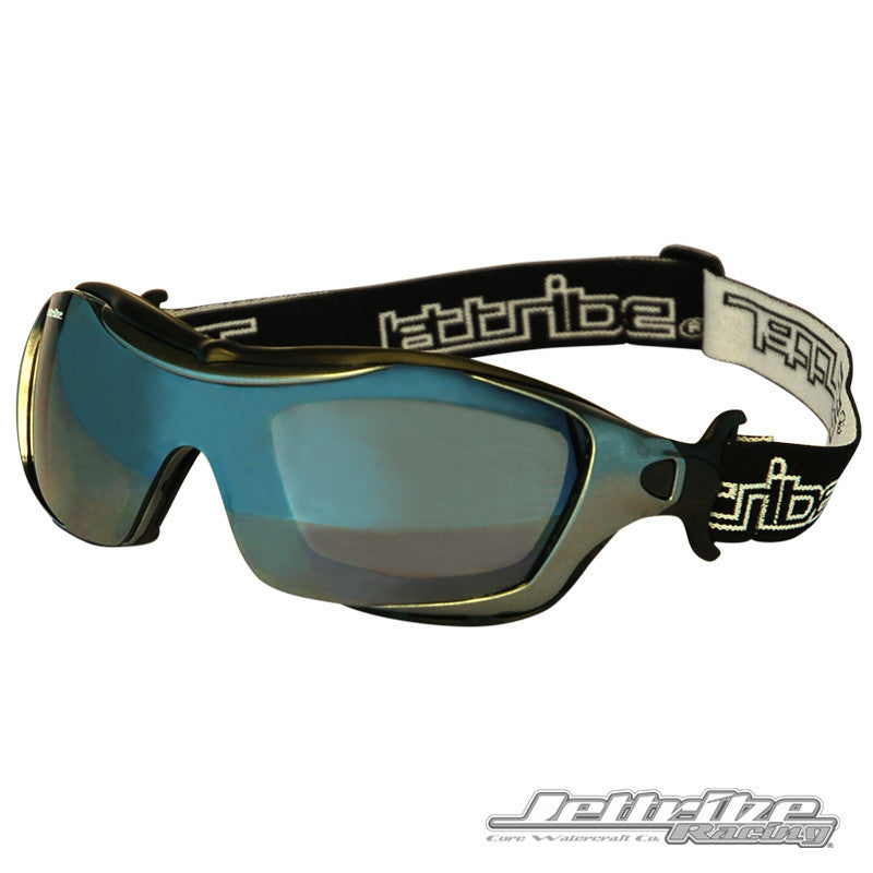 Storm trooper hybrid jetski goggles in black and aluminum frame with smoke tinted revo lenses — view 15