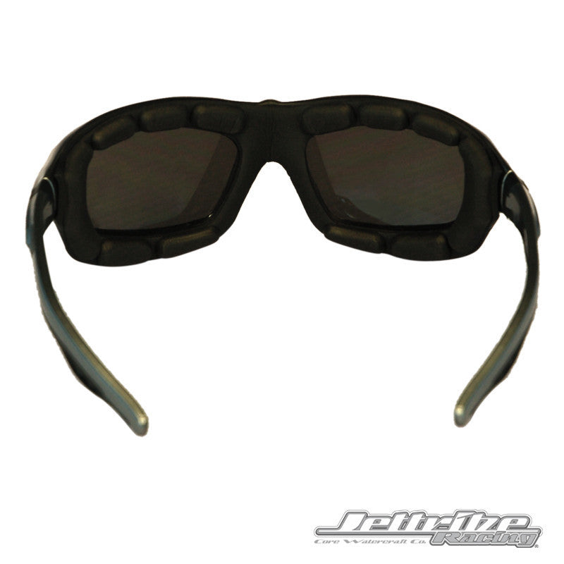 Storm trooper hybrid jetski goggles in black and aluminum frame with smoke tinted revo lenses — view 9