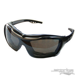 Storm trooper hybrid jetski goggles in black and aluminum frame with smoke tinted revo lenses — view 5