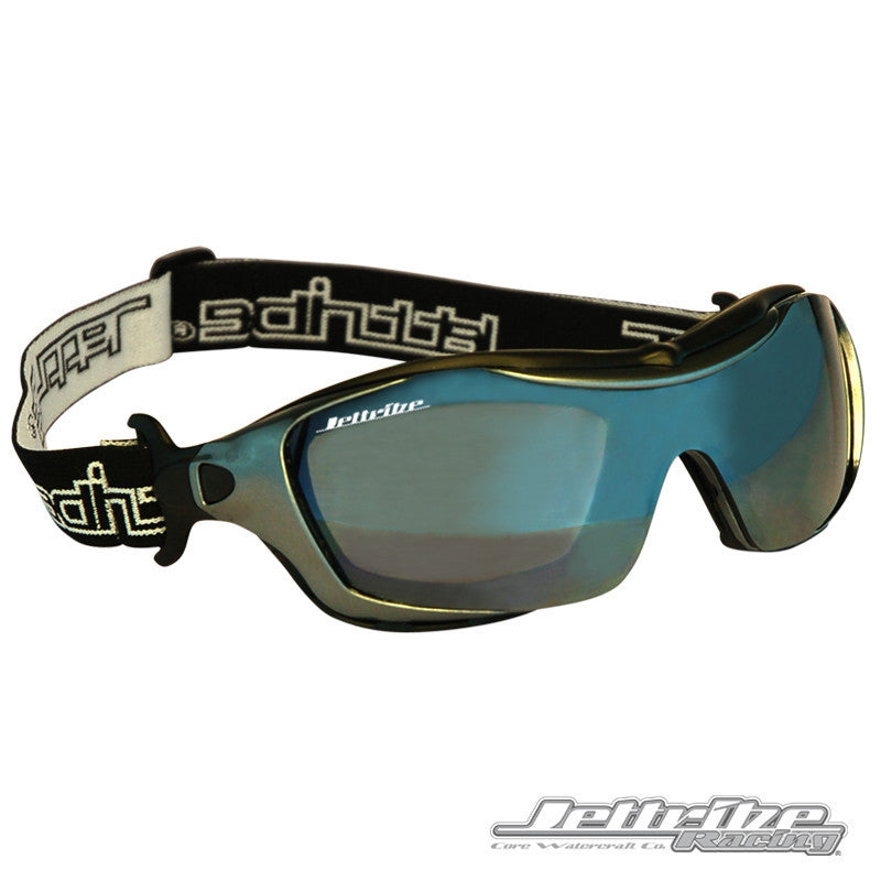 Storm trooper hybrid jetski goggles in black and aluminum frame with smoke tinted revo lenses — view 21