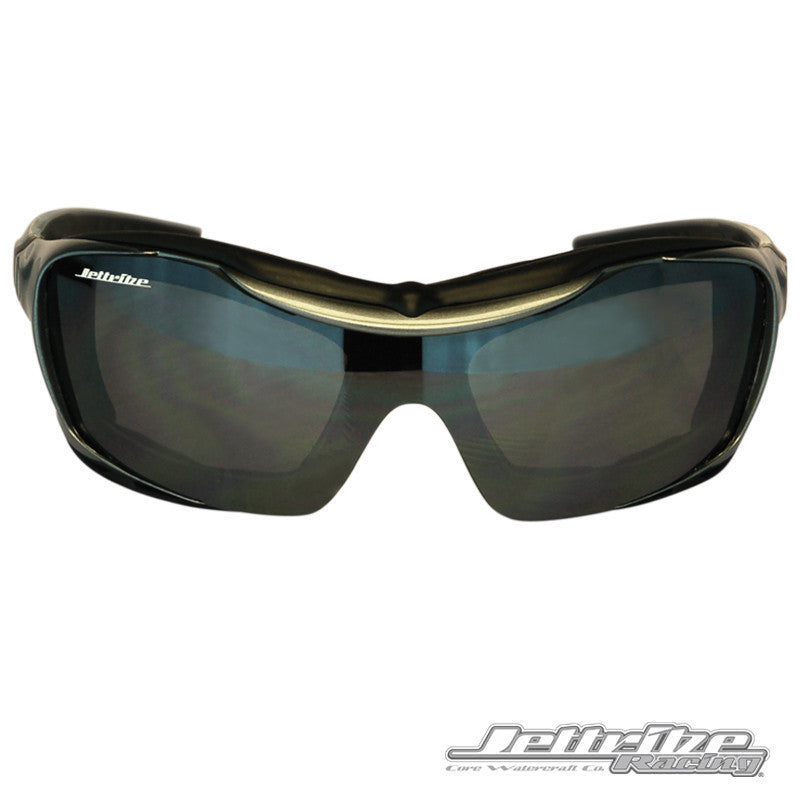 Storm trooper hybrid jetski goggles in black and aluminum frame with smoke tinted revo lenses — view 13