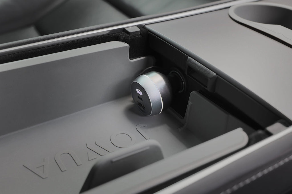 165W PD3.1 fast car charger with triple ports for laptops and smartphones in a vehicle — view 5