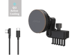 Active cooling MagSafe wireless car mount with vent clip attached to a Tesla dashboard