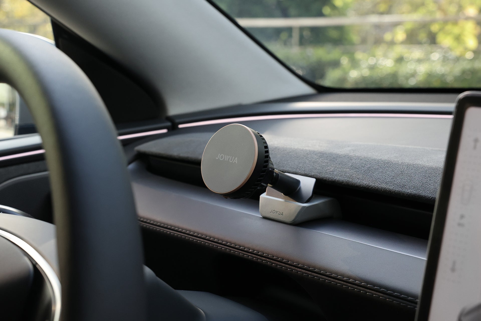 Active cooling MagSafe car phone mount on air vent with premium silicone base and modern design — view 3