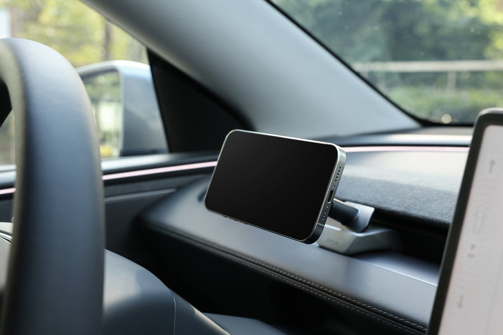 Active cooling MagSafe car phone mount on air vent with premium silicone base and modern design — view 2