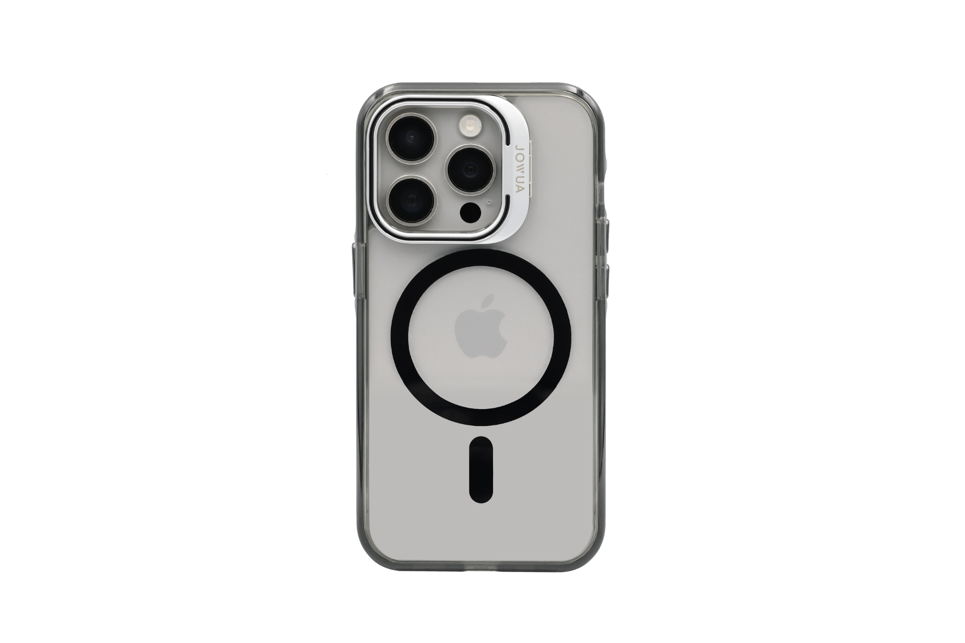 Translucent matte MagSafe iPhone case with built-in kickstand designed for Tesla car mounts