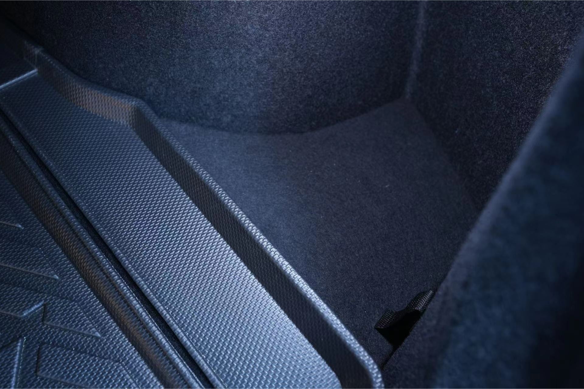 Model 3 trunk storage bins in black silicone with flush lids and convenient drawstrings — view 3