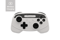 Black multi-device wireless gaming controller for Tesla with dual joysticks and wireless charging capability