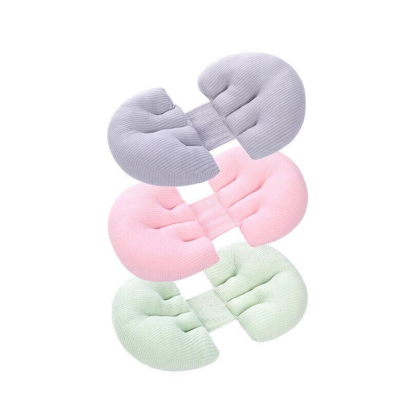Adjustable maternity nursing pillow in breathable bamboo fabric for pregnancy waist support — view 2