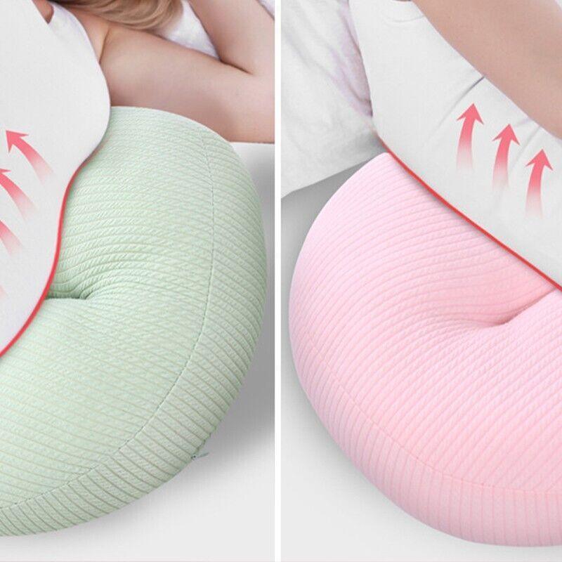 Adjustable maternity nursing pillow in breathable bamboo fabric for pregnancy waist support — view 4