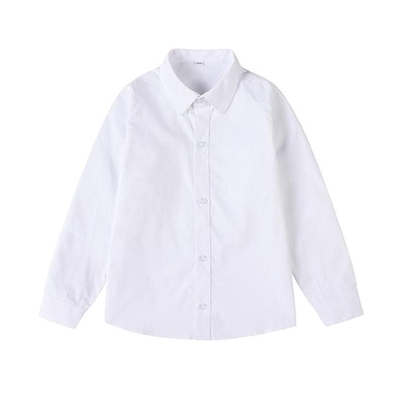 White girls Peter Pan collar long sleeve school shirt with chest pocket and adjustable button cuffs — view 2