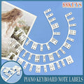 Multicolour silicone removable piano keyboard note labels placed on black and white keys