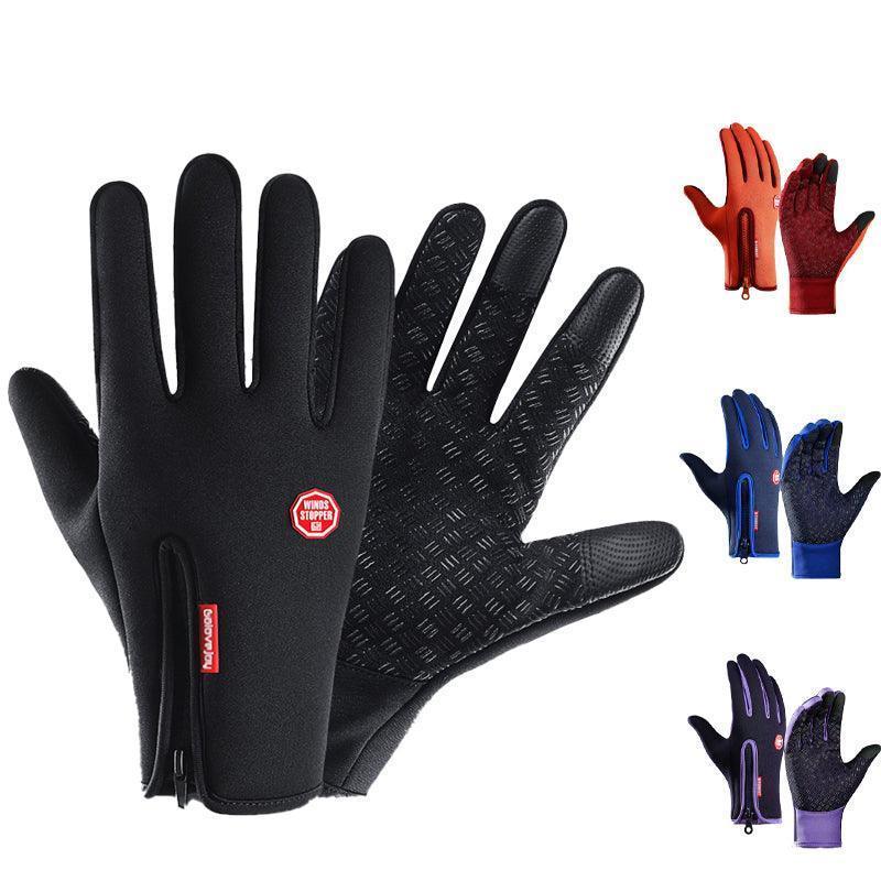 Waterproof full finger cycling gloves with breathable mesh and touchscreen fingertips for winter fitness — view 2