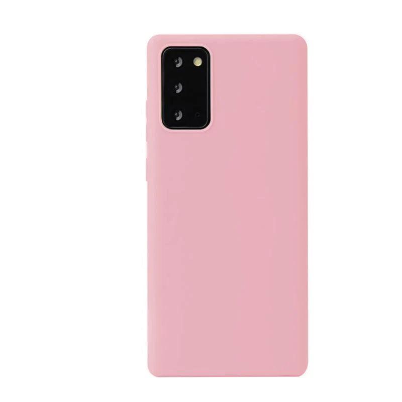Light pink shockproof slim case for Samsung smartphone, sleek matte finish back cover — view 2