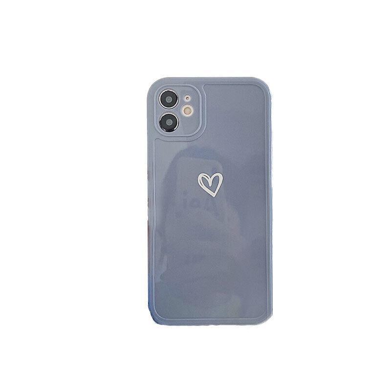 Blue shockproof iPhone case with cute heart pattern made of lightweight protective TPU material. — view 2