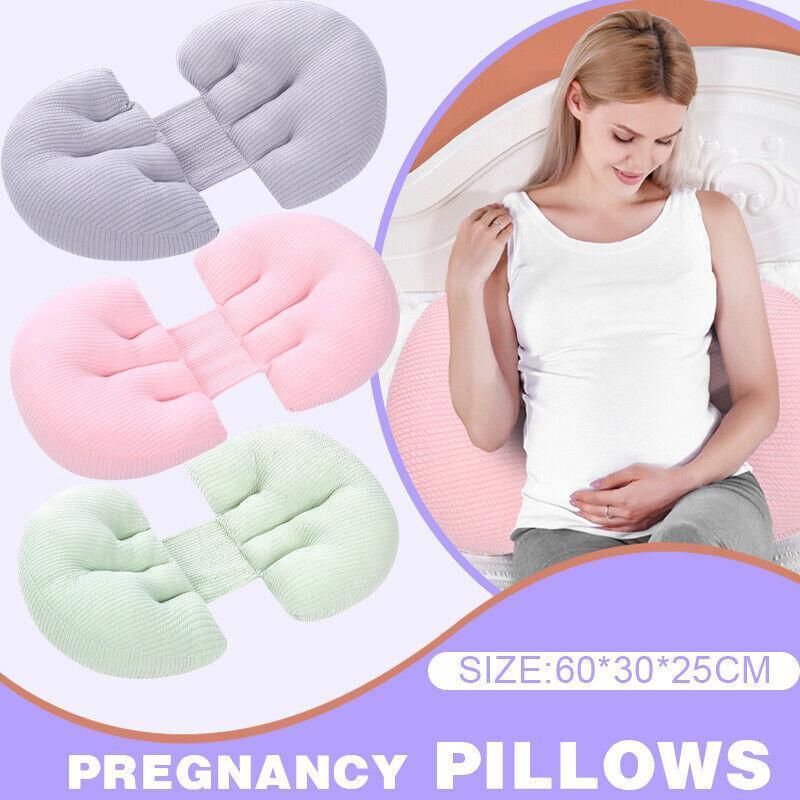 Adjustable maternity nursing pillow in breathable bamboo fabric for pregnancy waist support