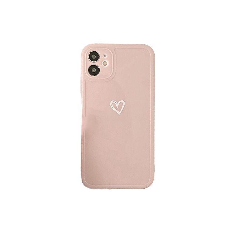 Pink phone case with cute heart pattern slim shockproof TPU material for daily protection — view 2