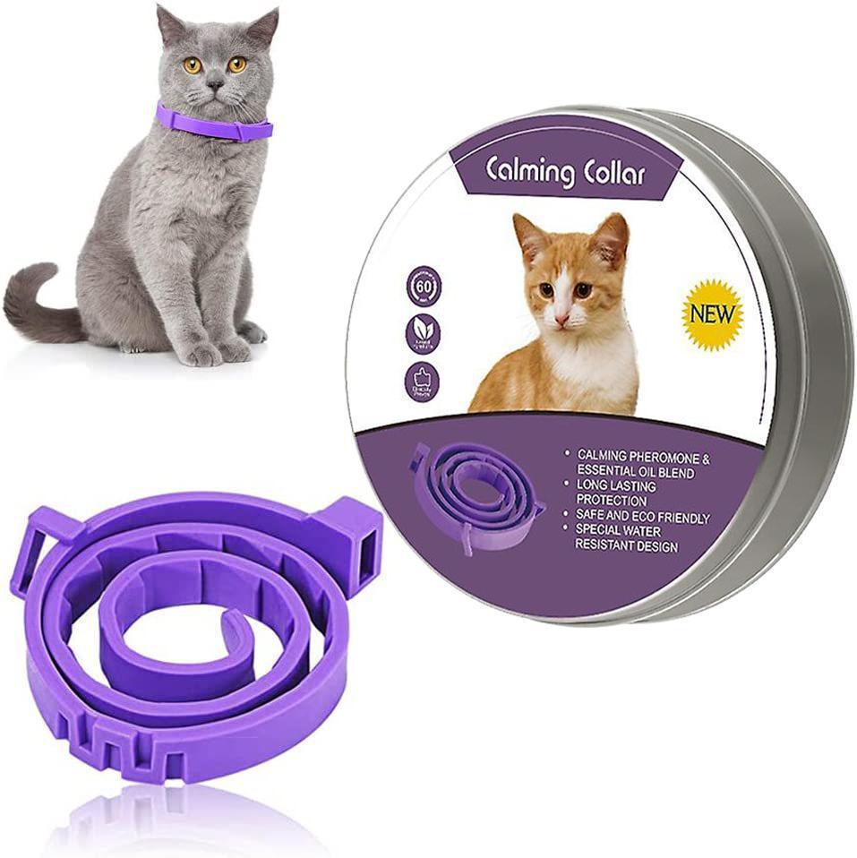 Adjustable waterproof silicone pet calming collar for cats and dogs relieving anxiety and stress naturally — view 4