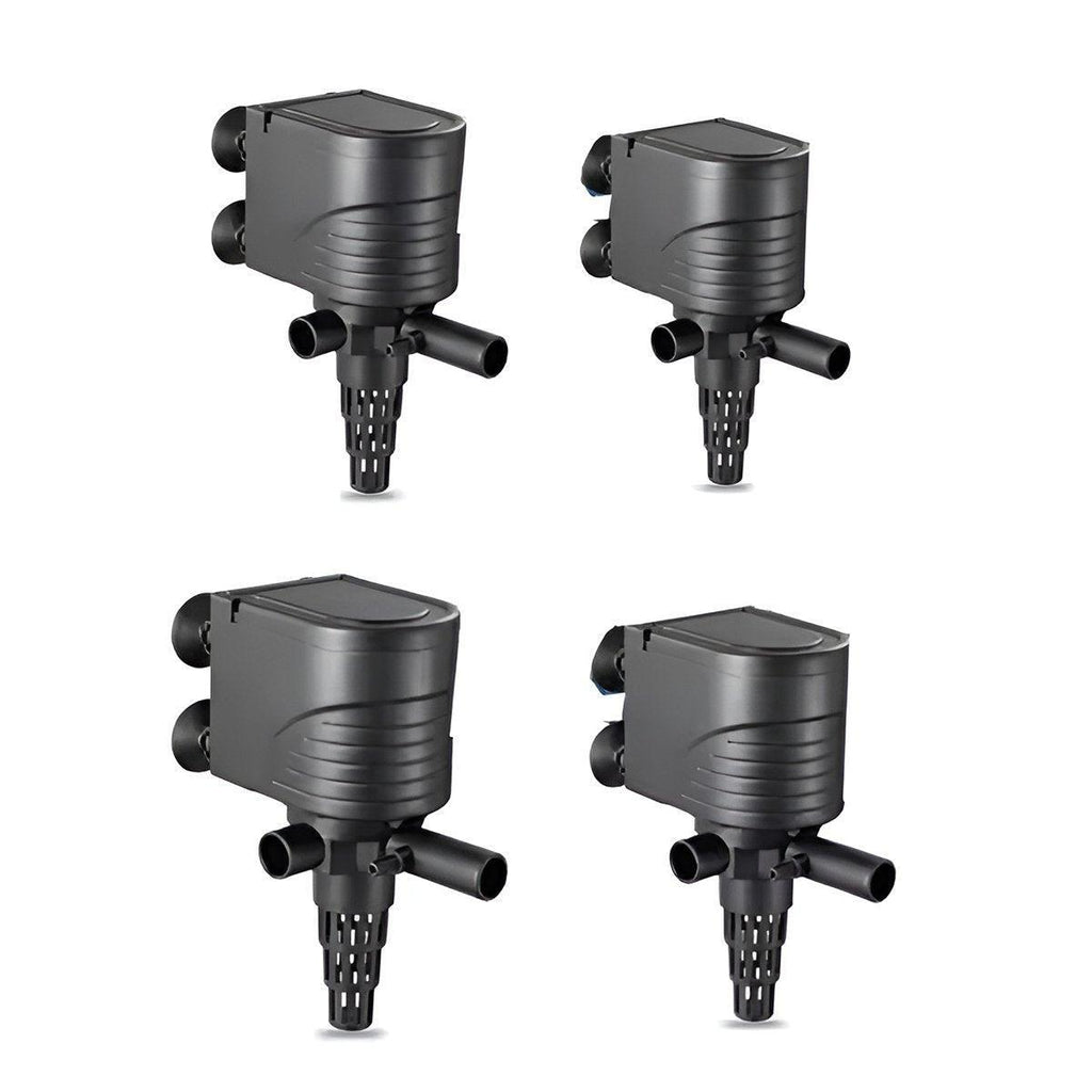 Black compact 3-in-1 submersible aquarium filter pump and water oxygenator for fish tanks. — view 2