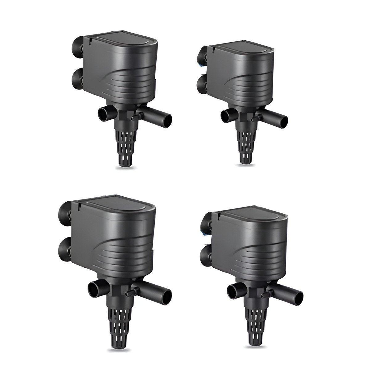 Black compact 3-in-1 submersible aquarium filter pump and water oxygenator for fish tanks. — view 2