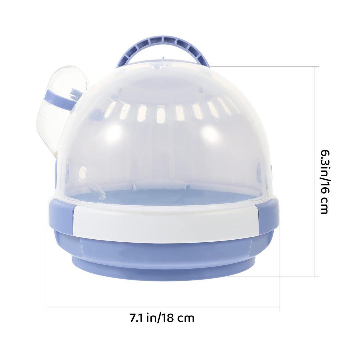UFO portable hamster carrier in lightweight durable plastic featuring a clear panoramic window and ventilation holes — view 3