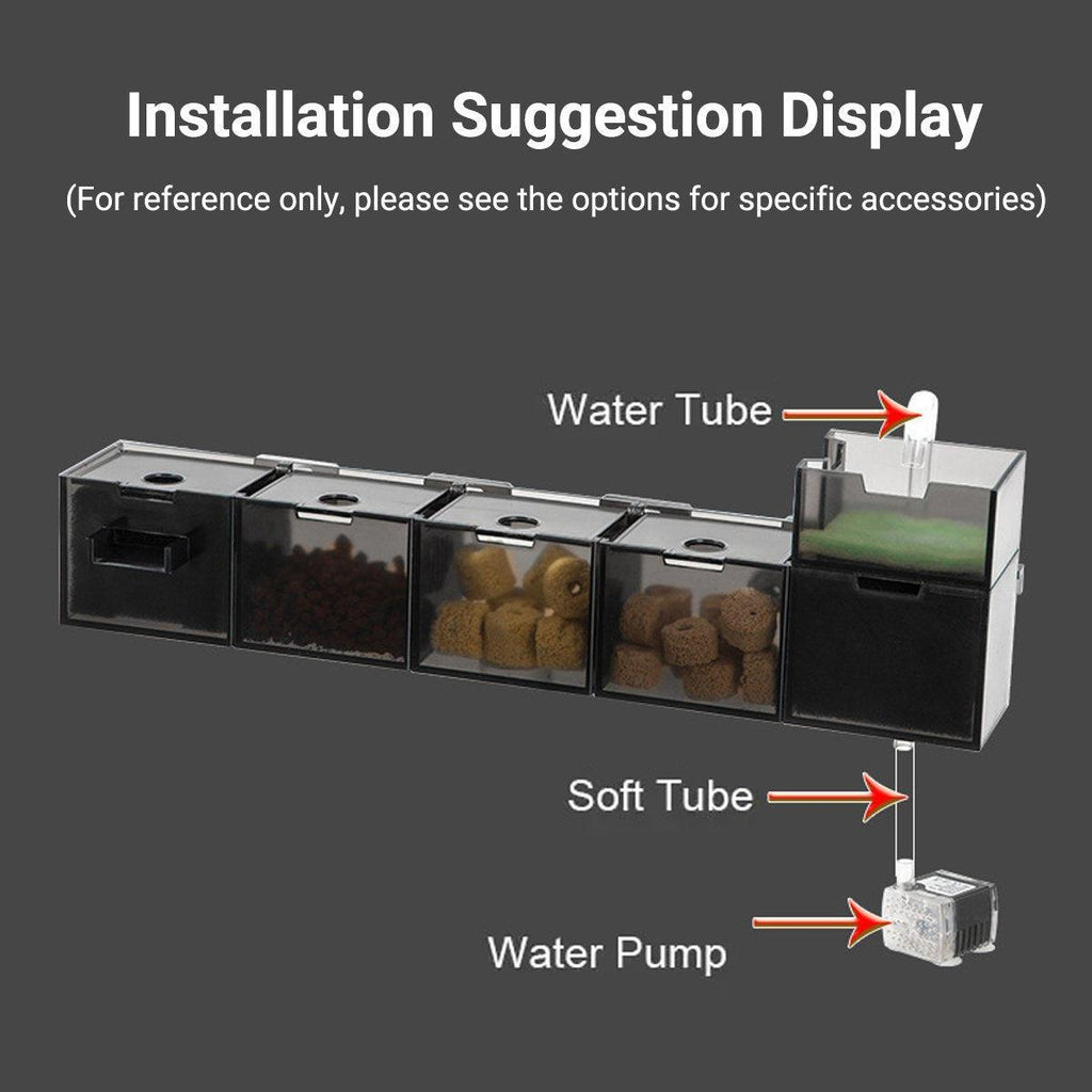 Black 3-in-1 wall mount fish tank filter and silent oxygenating water purifier for home aquariums — view 5