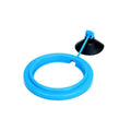 Blue floating fish feeding ring with suction cup mount for clean aquarium water