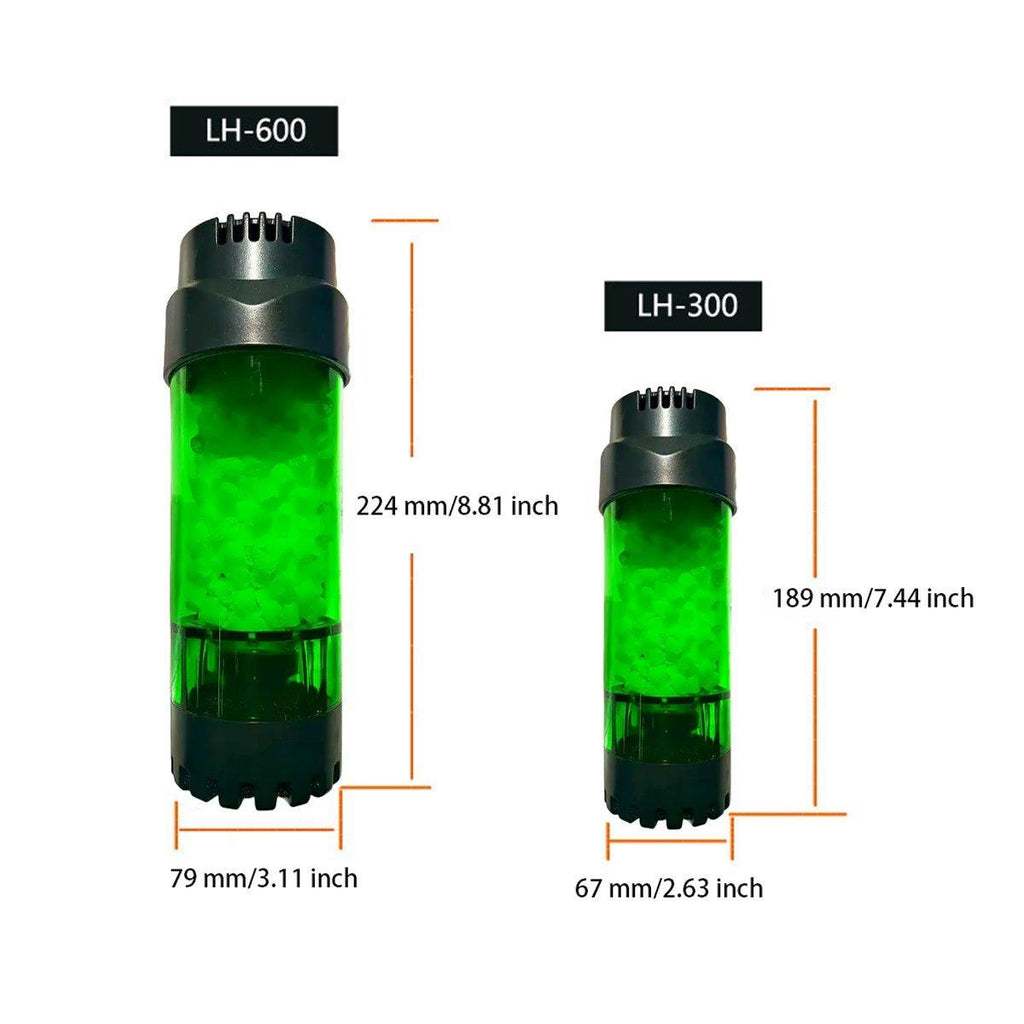 Fluidized bed aquarium filter in dark green transparent plastic with powerful suction cups for fish tanks — view 3