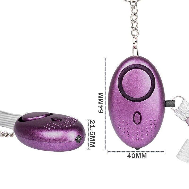 140dB personal alarm keychain in durable ABS plastic with built-in LED flashlight and pull pin — view 3