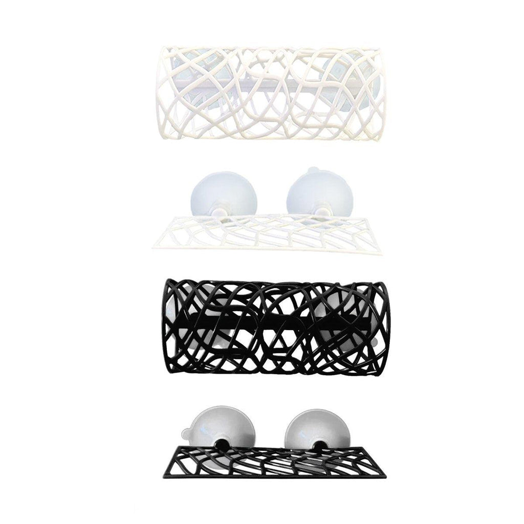 Silicone aquarium fish resting tunnel hideout for bettas and shrimp in black or white — view 2