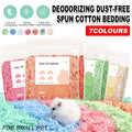 Premium spun cotton hamster bedding in vibrant colors for clean and cozy small pet habitats