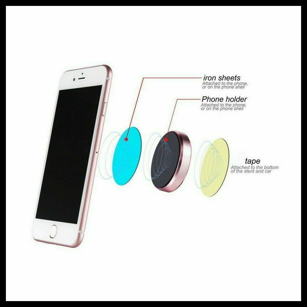 Compact magnetic car phone holder mounted on a dashboard, showcasing its slim 7mm profile. — view 3