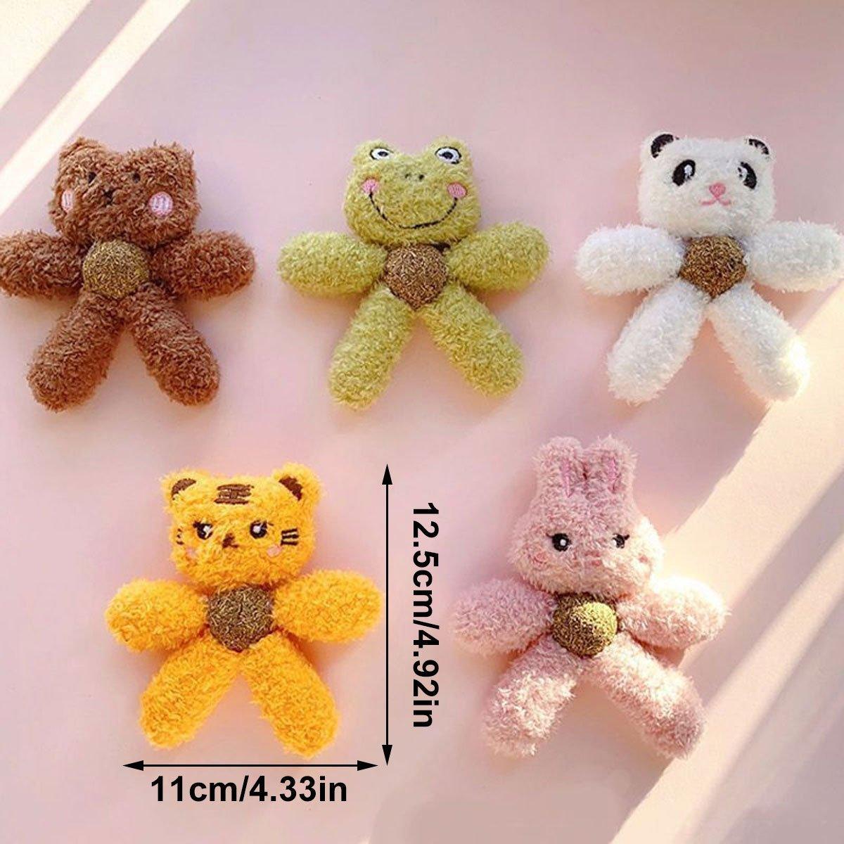 Plush cat teething chew toy in cute animal shape with catnip filling for kittens. — view 3