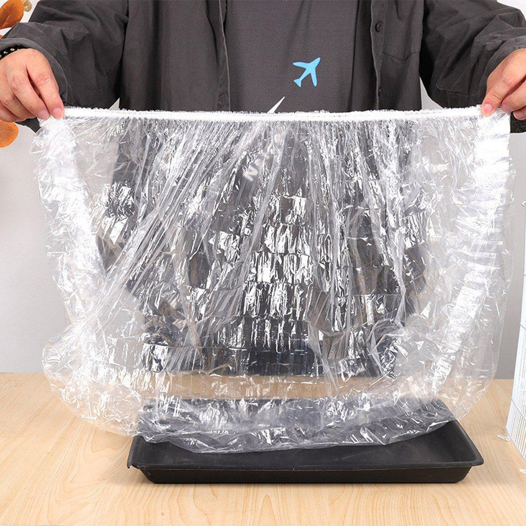 50pcs transparent disposable plastic rabbit cage liner mats with elastic edges for small animal trays — view 5