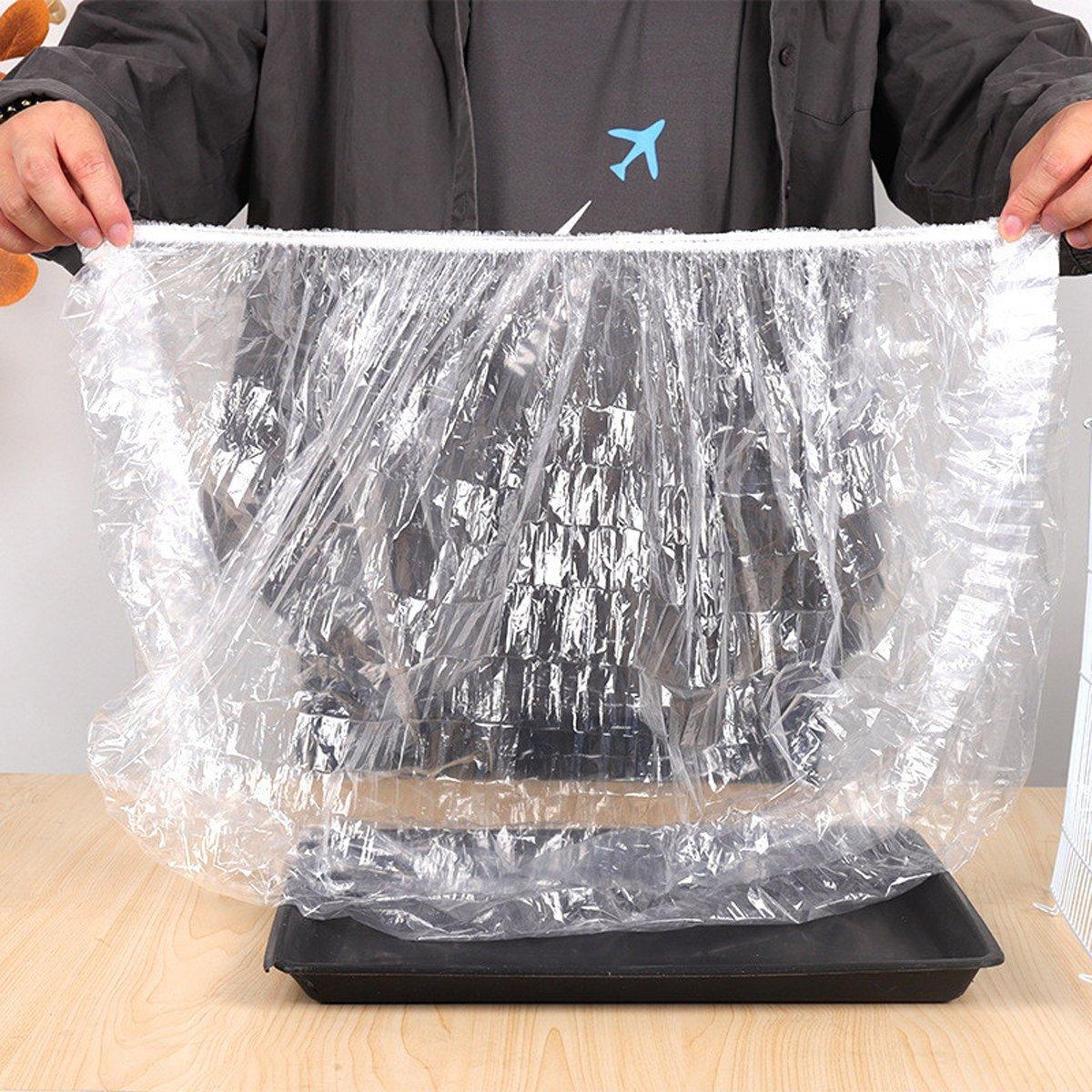 50pcs transparent disposable plastic rabbit cage liner mats with elastic edges for small animal trays — view 5