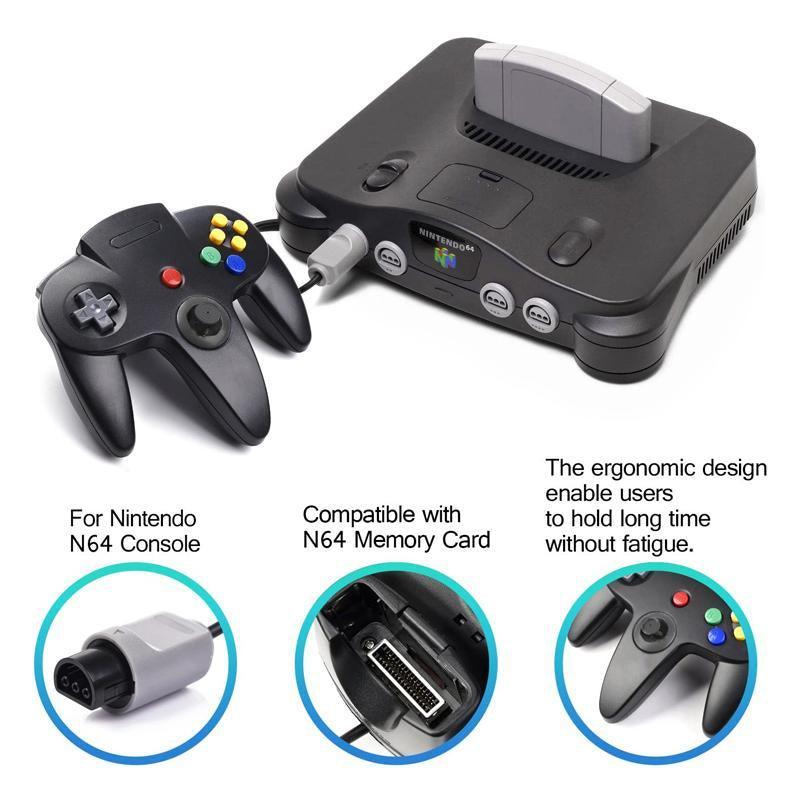 Classic wired N64 game controller with ergonomic grip, joystick, and directional pad for retro consoles — view 4